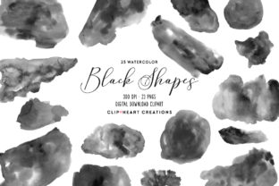 Black Watercolor Shapes and Illustrations
