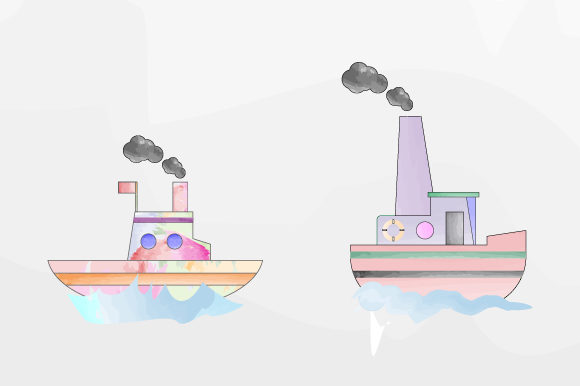 Boat in Watercolor Illustrations