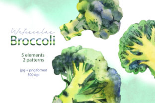 Broccoli. Watercolor Cliparts. Illustrations