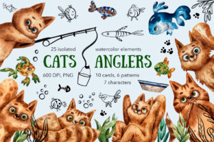 Cats Anglers - Watercolor