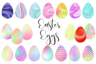 Easter Eggs Watercolor Clip Art and Illustrations