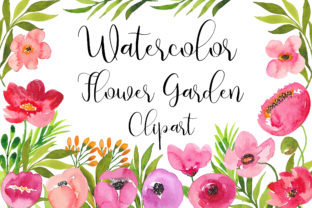 Flower Garden Watercolor Clip Art and Illustrations