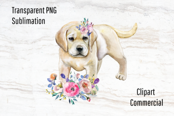 Lab Puppy Sublimation Design Watercolor
