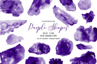 Purple Watercolor Shapes