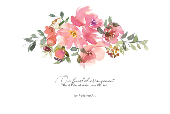 Watercolor Blush Floral Clip Art and Illustrations
