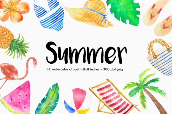 Watercolor Summer Illustration for Branding