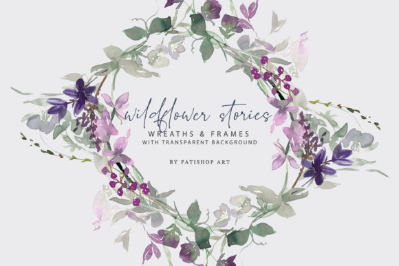 Watercolor Wildflower Clipart Set and Illustrations