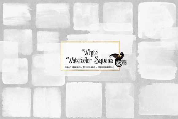 White Watercolor Squares Clipart and Illustrations