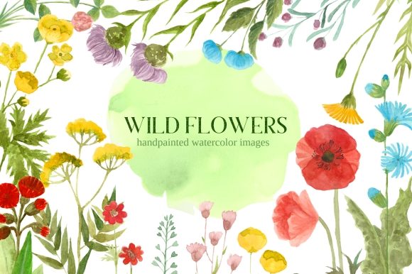 Wildflower Watercolor Floral Clipart Set