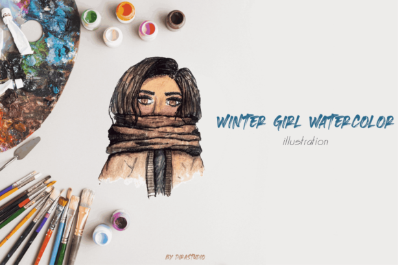 Winter Girl Watercolor